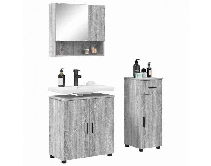 Sonata H Комплект мебели за баня 3 pcs Сив сонома 61 x 35 x 64 см