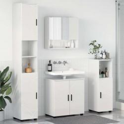 Sonata H Комплект мебели за баня с врата 4 pcs Бяло Със Силен Гланц - Dulapuri de baie
