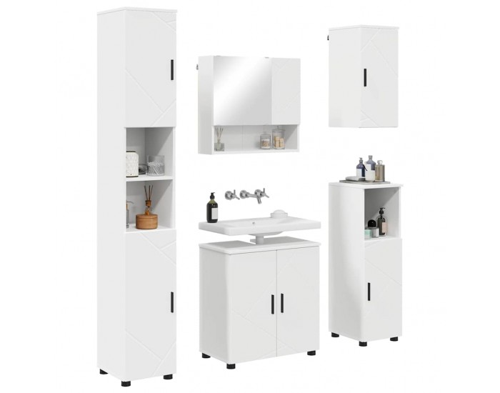 Sonata H Комплект мебели за баня с врата 5 pcs Бяло 61 x 35 x 64 см