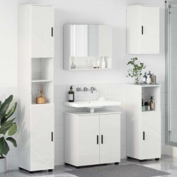 Sonata H Комплект мебели за баня с врата 5 pcs Бяло Със Силен Гланц - Dulapuri de baie