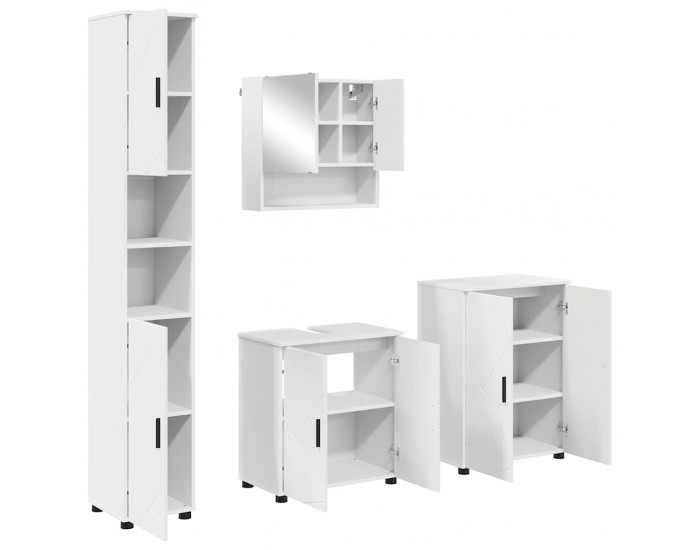 Sonata H Комплект мебели за баня с врата 4 pcs Бяло 61 x 35 x 64 см