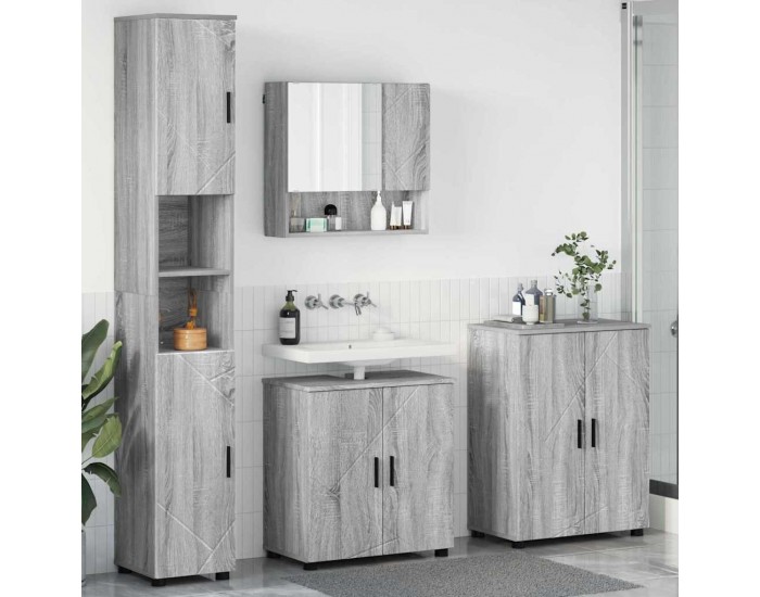 Sonata H Комплект мебели за баня 4 pcs Сив сонома 61 x 35 x 64 см