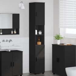 Sonata H Висок шкаф за баня Черно 30 x 35 x 192 см Инженерно дърво - Baie