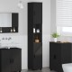 Sonata H Висок шкаф за баня Черно 30 x 35 x 192 см Инженерно дърво