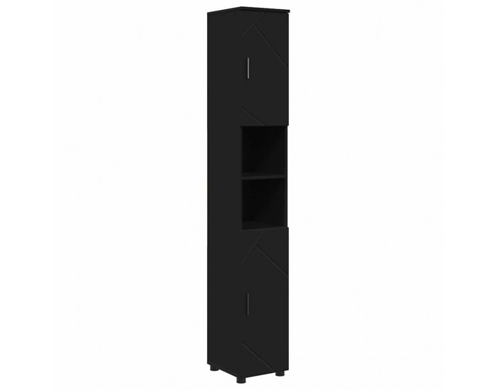 Sonata H Висок шкаф за баня Черно 30 x 35 x 192 см Инженерно дърво