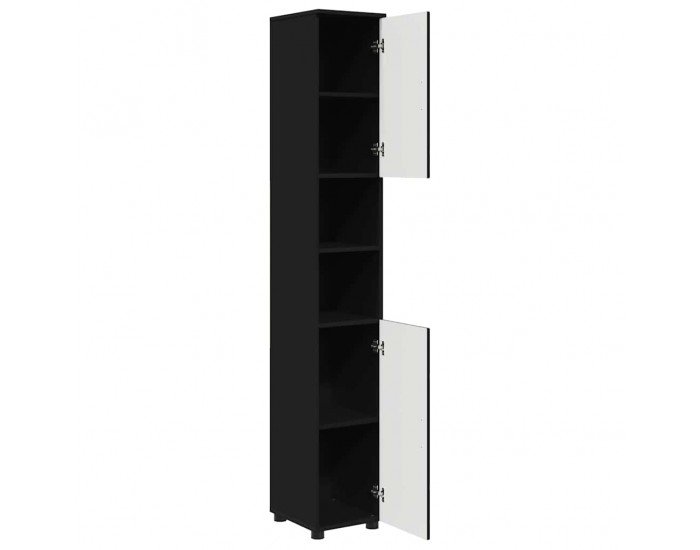 Sonata H Висок шкаф за баня Черно 30 x 35 x 192 см Инженерно дърво