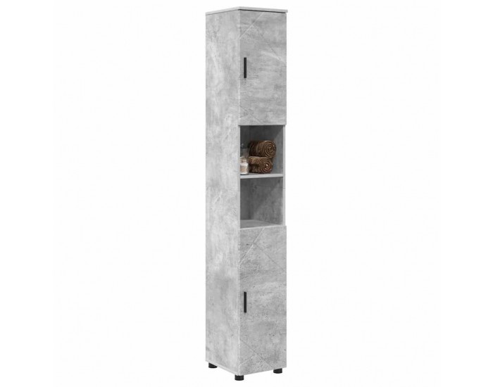 Sonata H Висок шкаф за баня със съхранение Бетонно сиво 30 x 35 x 192 см