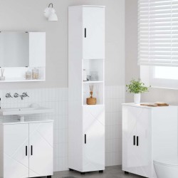 Sonata H Висок шкаф за баня Бяло Със Силен Гланц 30 x 35 x 192 см - Baie