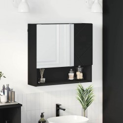 Sonata H Шкаф с огледало с рафт Черно 59 x 17 x 55 см Инженерно дърво - Dulapuri de baie