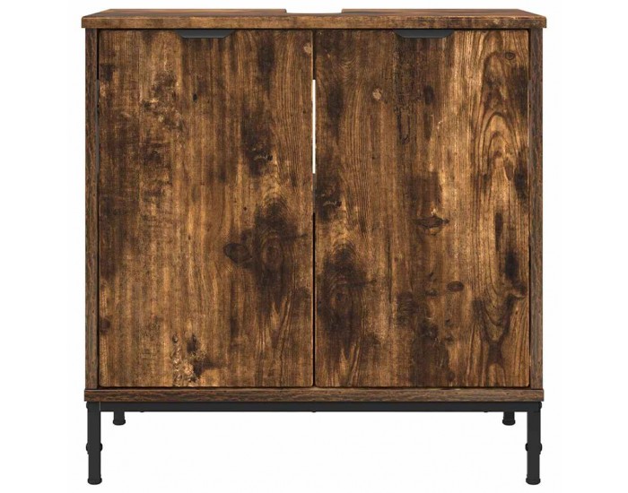 Sonata H Шкаф за мивка в баня с врата Опушен дъб 60.5 x 33.5 x 61 см