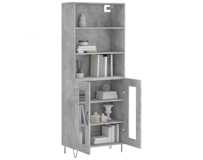 Sonata Dulap înalt, gri beton, 69,5x34x180, lemn compozit