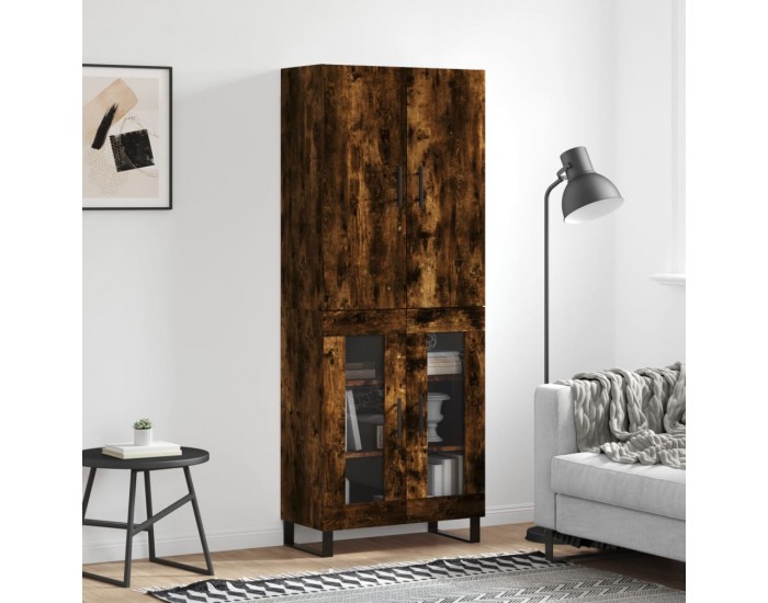 Sonata H Висок шкаф, опушен дъб, 69,5x34x180 см, инженерно дърво