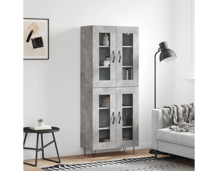 Sonata H Висок шкаф, бетонно сив, 69,5x34x180 см, инженерно дърво