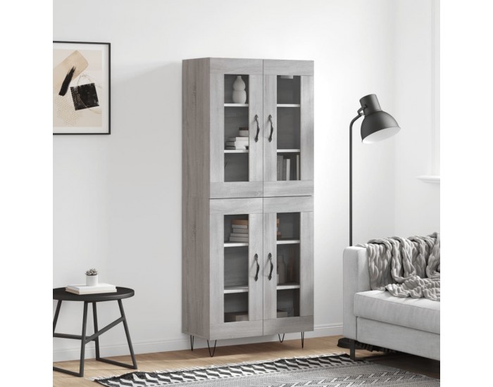 Sonata H Висок шкаф, сив сонома, 69,5x34x180 см, инженерно дърво