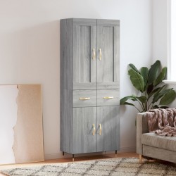 Sonata Dulap înalt, gri sonoma, 69,5x34x180 cm, lemn compozit