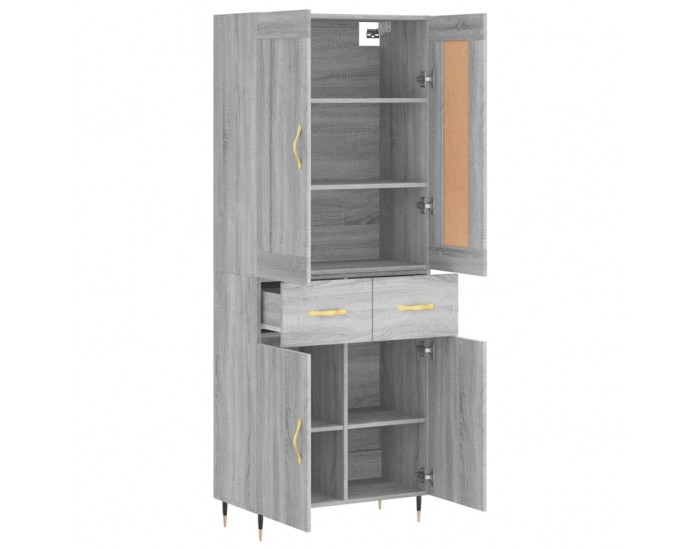 Sonata Dulap înalt, gri sonoma, 69,5x34x180 cm, lemn compozit
