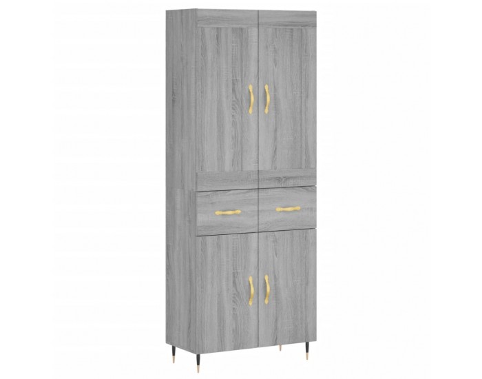Sonata Dulap înalt, gri sonoma, 69,5x34x180 cm, lemn compozit