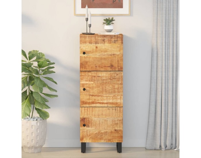 Sonata H Висок шкаф с 3 врати 40x33x110 см масивно дърво манго и желязо