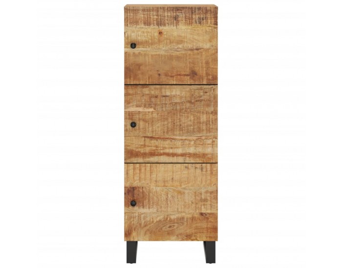 Sonata H Висок шкаф с 3 врати 40x33x110 см масивно дърво манго и желязо