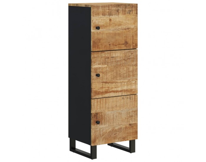 Sonata H Висок шкаф с 3 врати 40x33x110 см масивно дърво манго и желязо