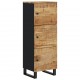Sonata H Висок шкаф с 3 врати 40x33x110 см масивно дърво манго и желязо