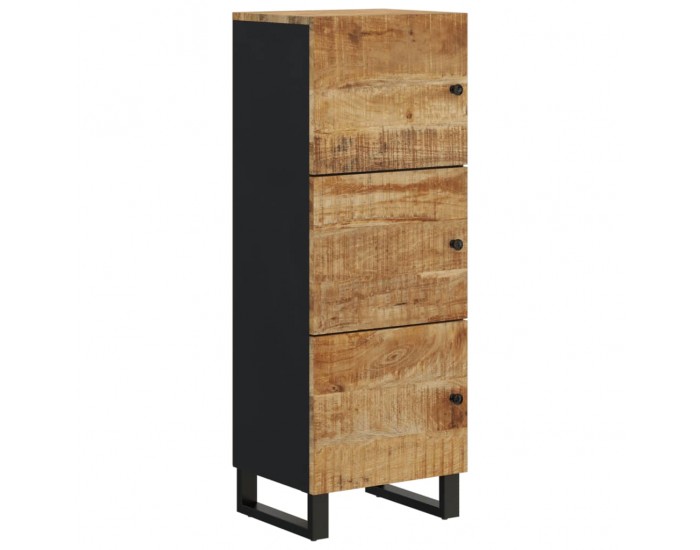 Sonata H Висок шкаф с 3 врати 40x33x110 см масивно дърво манго и желязо