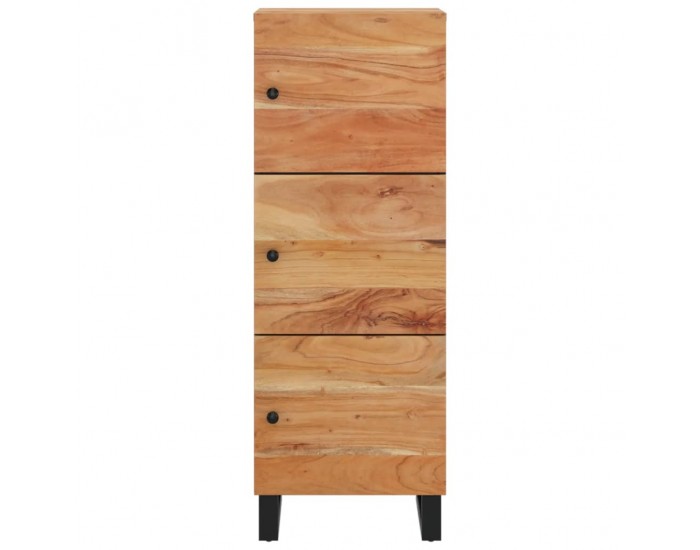Sonata H Висок шкаф с 3 врати 40x33x110 см масивно дърво акация и желязо