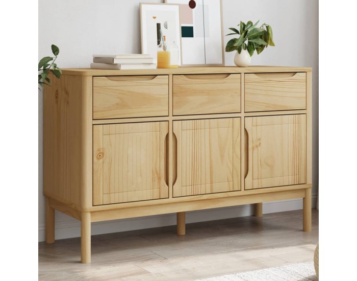Sonata H Сайдборд FLORO, восъчнокафяв, 114x43x74 см, борово дърво масив