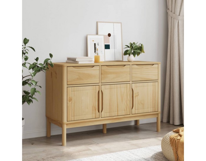Sonata H Сайдборд FLORO, восъчнокафяв, 114x43x74 см, борово дърво масив