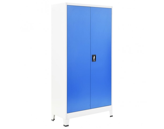 Sonata H Заключващ се шкаф с 2 врати, метал, 90x40x180 cм, сиво и синьо