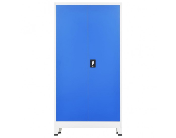 Sonata H Заключващ се шкаф с 2 врати, метал, 90x40x180 cм, сиво и синьо