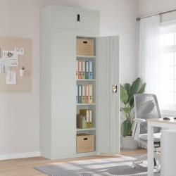 Sonata H Шкаф за папки светлосив 90x40x240 см стомана - Dulapuri