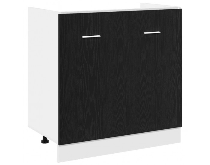 Sonata H Долен шкаф за мивка черен дъб 80x46x81,5 см Ламинирано дърво