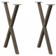 Sonata H Крака за трапезна маса, X-образни, 2 бр., естествена стомана, 50 x (72-73) см, стомана
