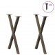 Sonata H Крака за трапезна маса, X-образни, 2 бр., естествена стомана, 50 x (72-73) см, стомана