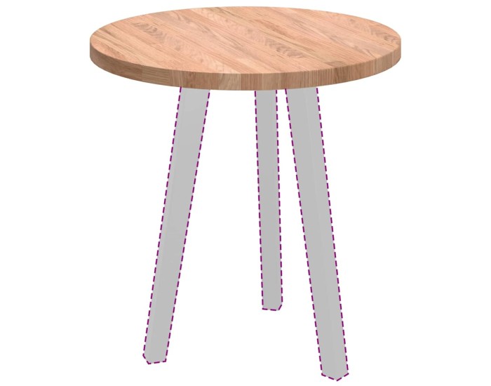 Sonata Placă de masă Ø 50 x 2,5 cm Rotund Lemn de stejar masiv