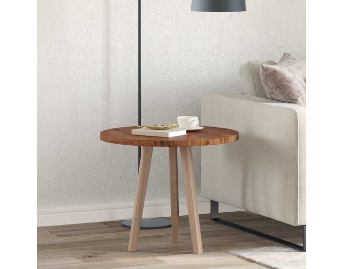 Sonata H Топ за маса Тъмнокафяв Ø 60 x 2.5 cm Солидно дъбово дърво