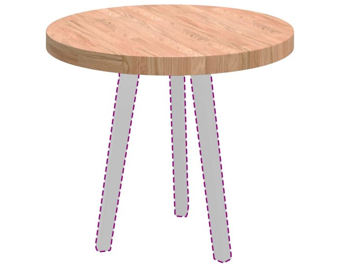 Sonata Placă de masă Ø 60 x 4 cm Rotund Lemn de stejar masiv