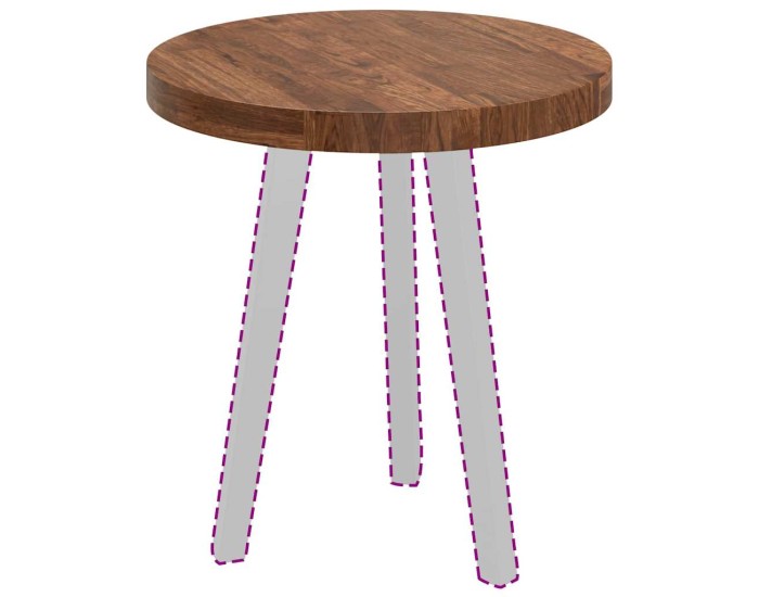Sonata Placă de masă Ø 50 x 4 cm Rotund Lemn de stejar masiv