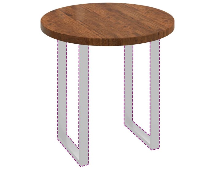 Sonata Placă de masă Ø 80 x 4 cm Rotund Lemn de stejar masiv