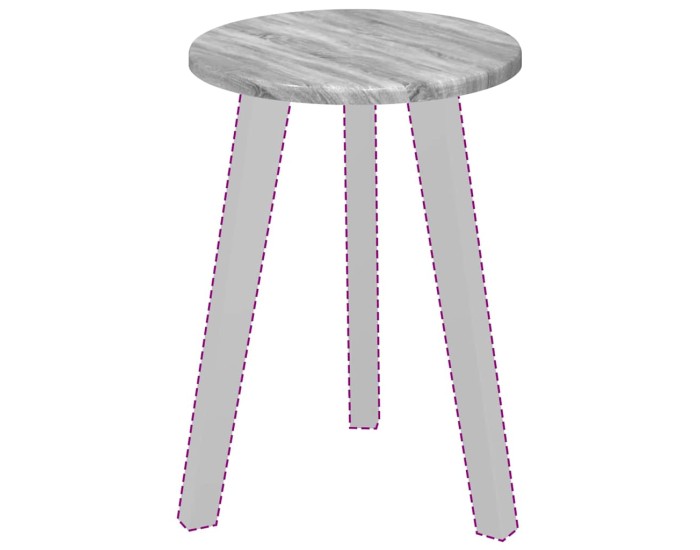 Sonata Placă de masă Ø 30 x 1,5 cm Rotund Lemn prelucrat Sonoma gri
