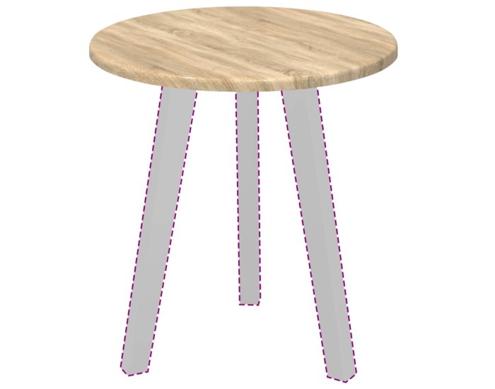 Sonata Placă de masă Ø 40 x 1,5 cm Rotund Lemn prelucrat Stejar Sonoma