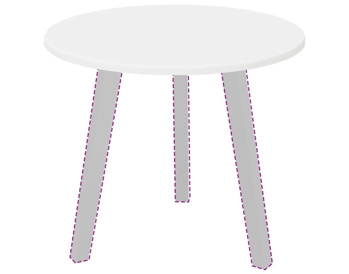 Sonata Placă de masă Ø 50 x 1,5 cm Rotund Lemn prelucrat Alb