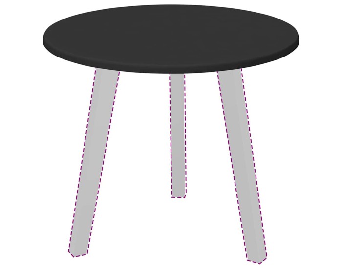 Sonata Placă de masă Ø 50 x 1,5 cm Rotund Lemn prelucrat Negru