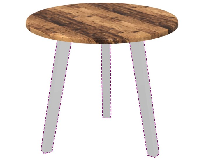 Sonata Placă de masă Ø 50 x 1,5 cm Rotund Lemn prelucrat Lemn vechi