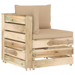 Sonata H Секционен ъглов диван с възглавници, зелено импрегнирано дърво - Unelte și accesorii de grădină