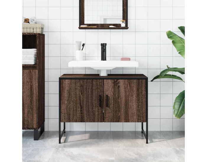Sonata Dulap chiuveta de baie, stejar maro, 80x33x60 cm, lemn compozit