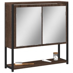 Sonata H Огледален шкаф за баня кафяв дъб 60x16x60 см инженерно дърво - Dulapuri de baie