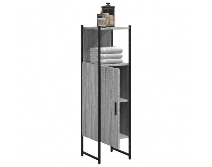 Sonata H Шкаф за баня, сив сонома, 33x33x120,5 см, инженерно дърво