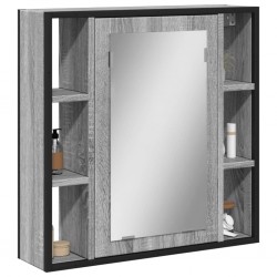 Sonata H Огледален шкаф за баня сив сонома 60x16x60 см инженерно дърво - Dulapuri de baie